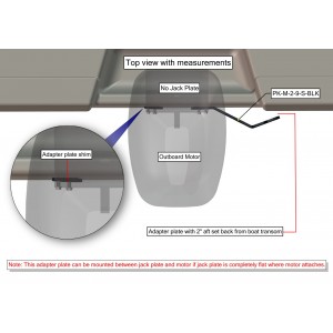 Between JP/Motor or Transom/Motor 2" Setback, 9" Rise, Starboard Side, Black